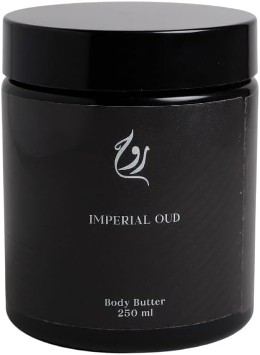 ROUH Imperial Oud Body Butter for Men and Women – Luxurious Moisturiser with Shea Butter and Oud, Musk, and Leather – Hydrating Skincare for Soft, Moisturised Skin – All Skin Types