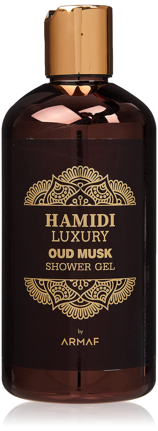 Hamidi Luxury Oud Musk Shower Gel | Shower Gel for Men and Women | Non-Alcoholic | Deep Moisture Body Wash | Oud and Musk Fragrance | 500ML