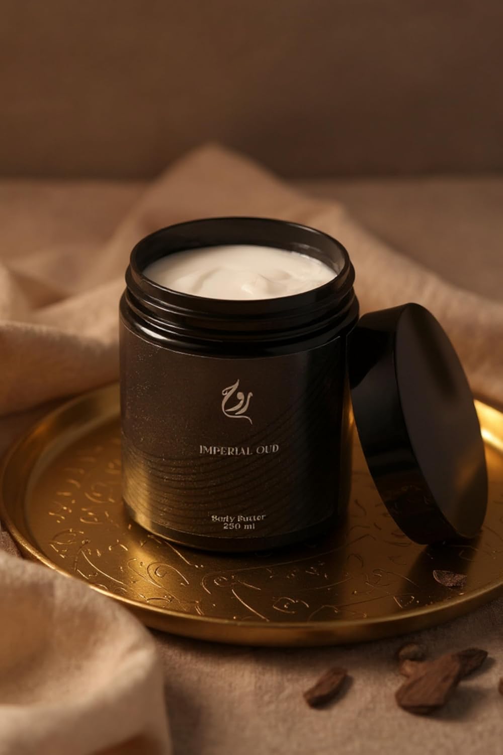 ROUH Imperial Oud Body Butter for Men and Women – Luxurious Moisturiser with Shea Butter and Oud, Musk, and Leather – Hydrating Skincare for Soft, Moisturised Skin – All Skin Types